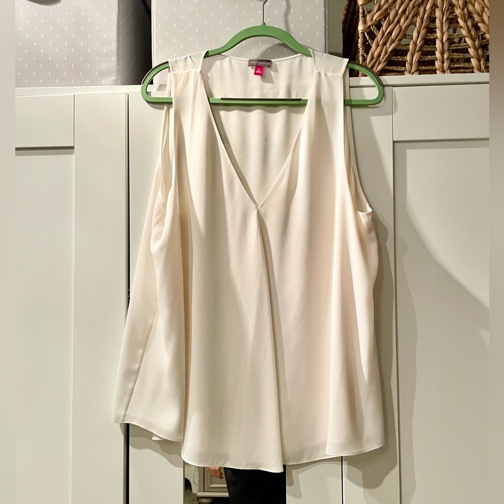 Elegant Ivory Sleeveless Top Shell